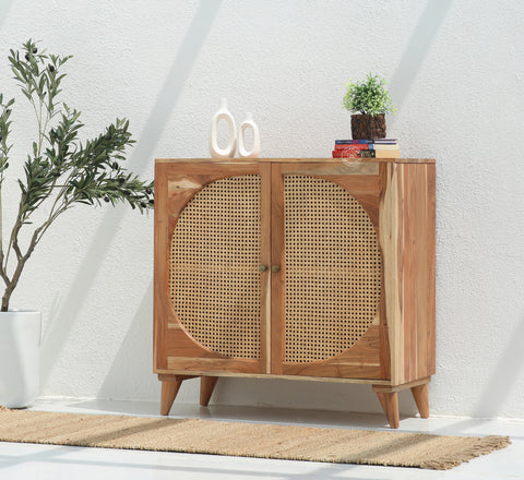Daris Rattan 2 Door Acacia Wood Sideboard