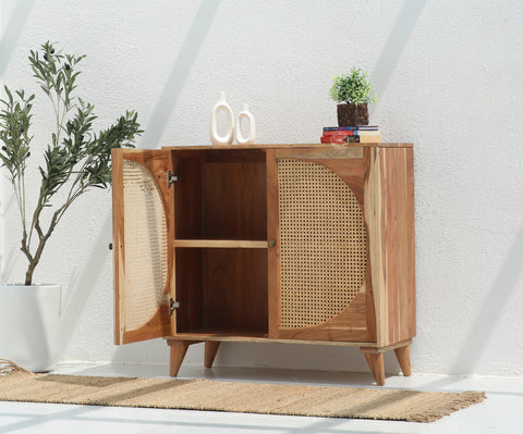 Daris Rattan 2 Door Acacia Wood Sideboard