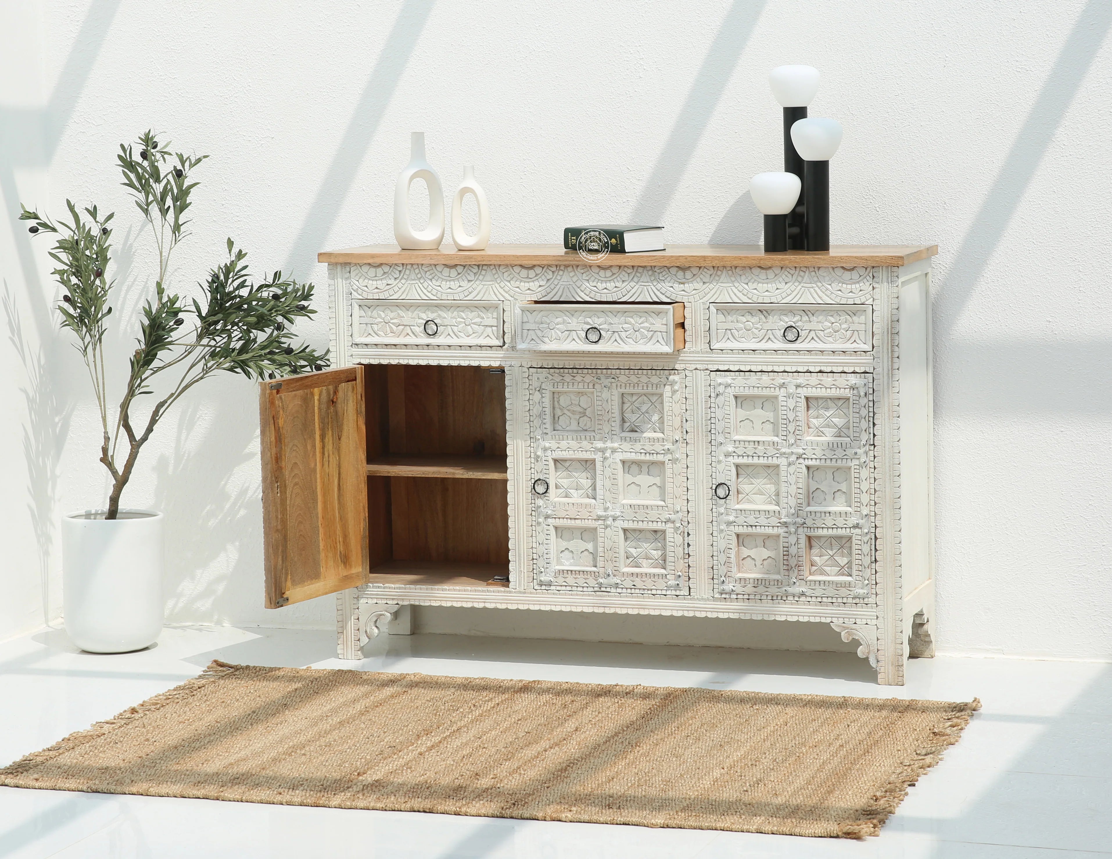 Berry Wooden 3 door 3 Drawer  Sideboard (Multiple Colors Options).