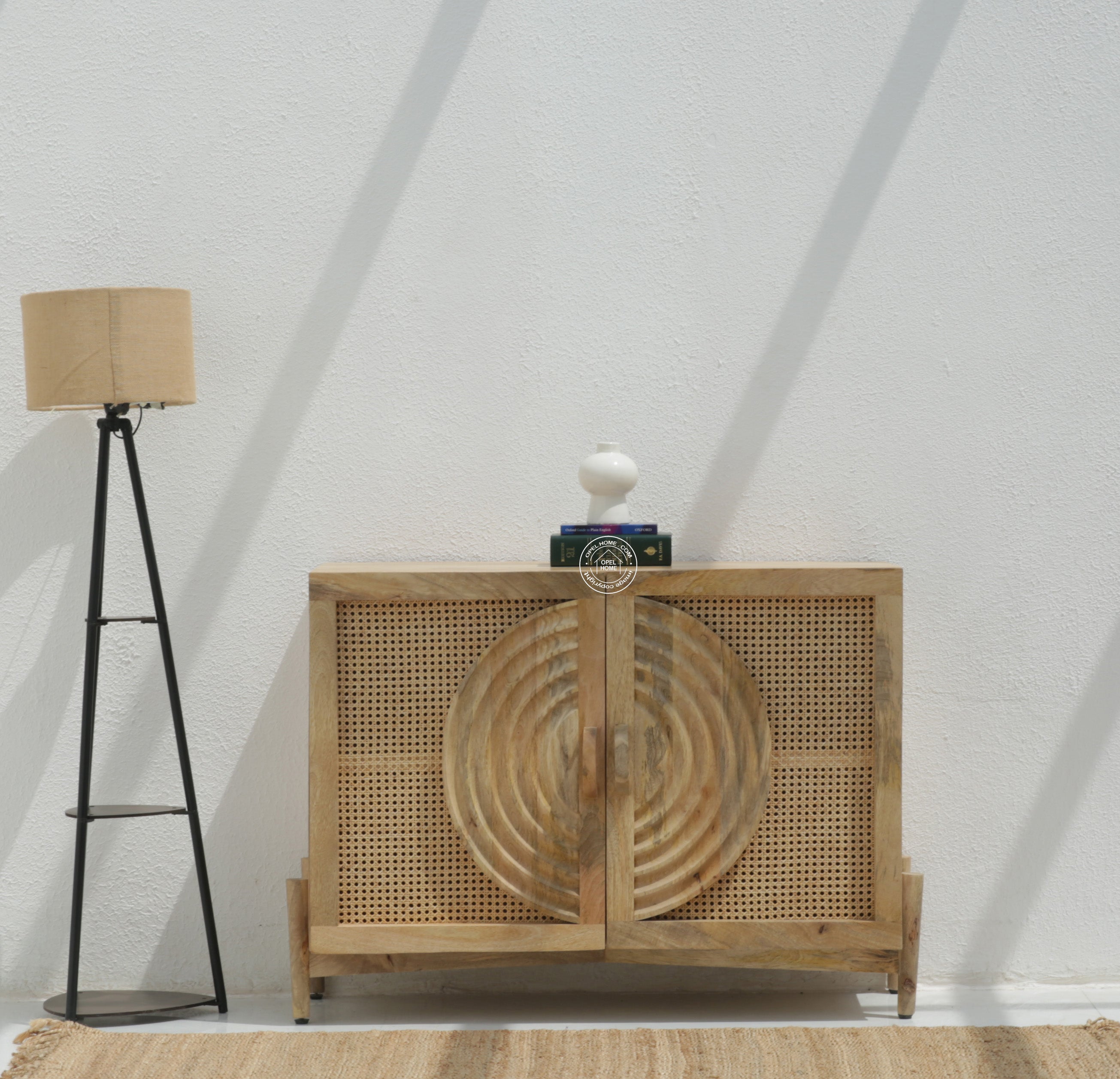 Hallum 3 Door Rattan Sideboard