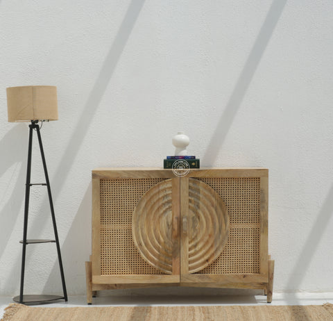 Hallum 3 Door Rattan Sideboard