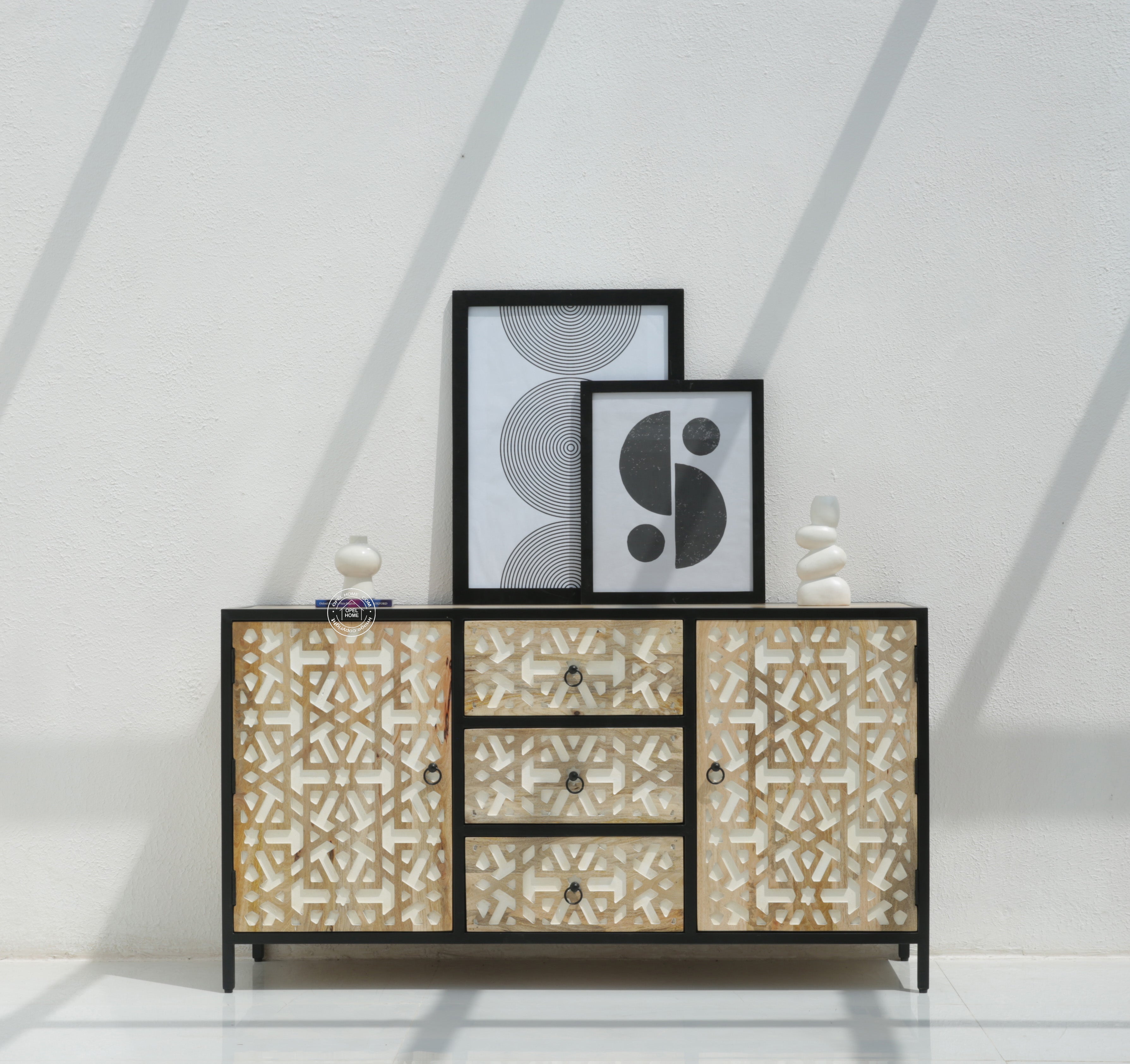 Antonella 3 Drawers & 2 Doors Metal frame Sideboard