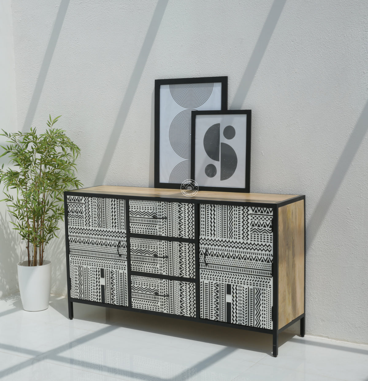 Sterra 3 Drawers & 2 Doors Metal frame Sideboard