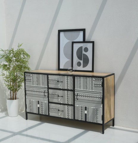 Sterra 3 Drawers & 2 Doors Metal frame Sideboard