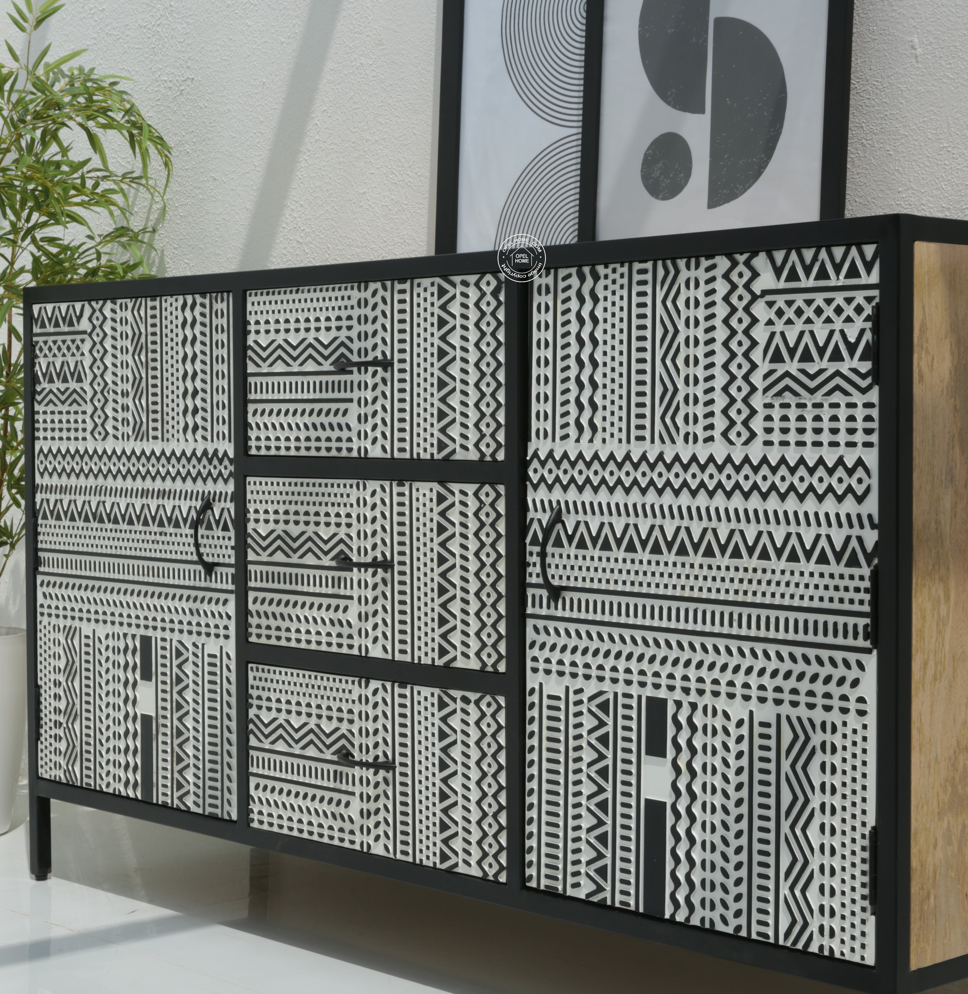 Sterra 3 Drawers & 2 Doors Metal frame Sideboard