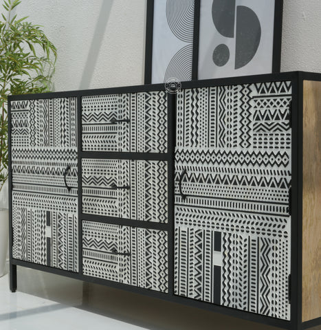 Sterra 3 Drawers & 2 Doors Metal frame Sideboard