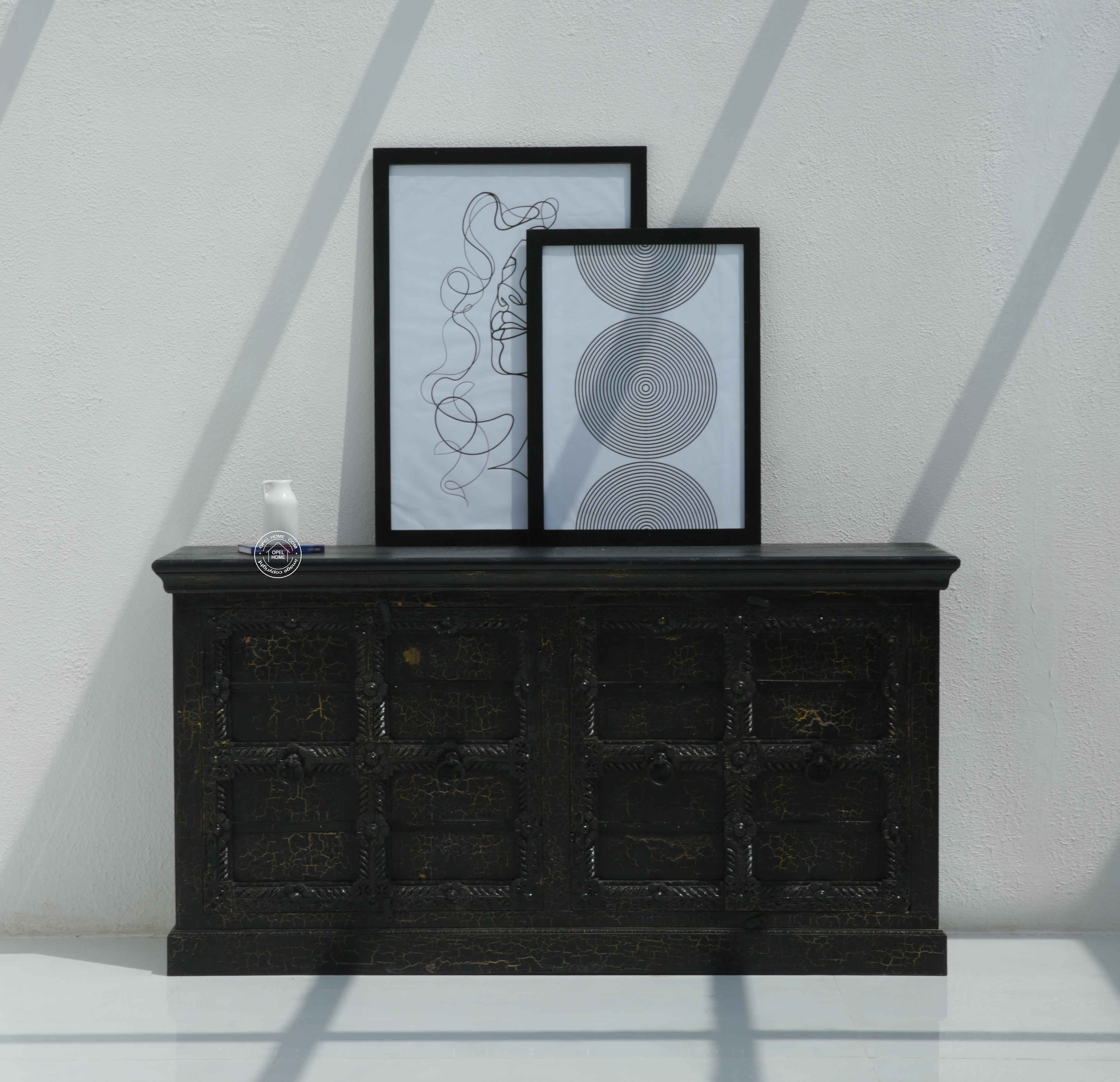 Giva wooden 4 doors Black Sideboard
