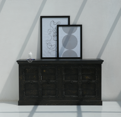 Giva wooden 4 doors Black Sideboard