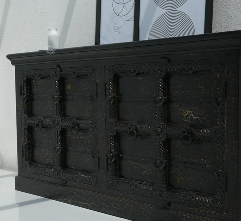 Giva wooden 4 doors Black Sideboard