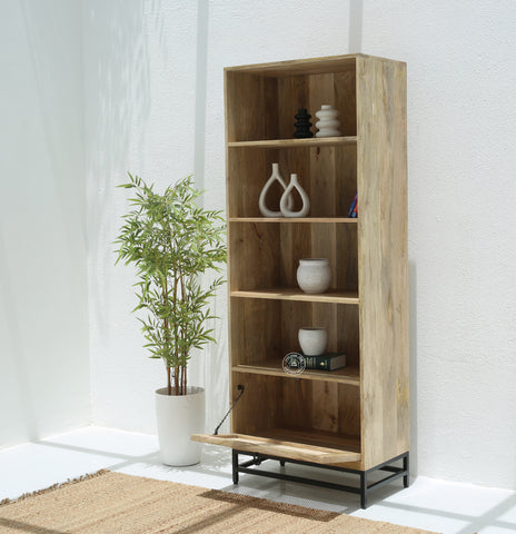 Richmond Rattan  Wooden Bookcase/Shelves with Black Base