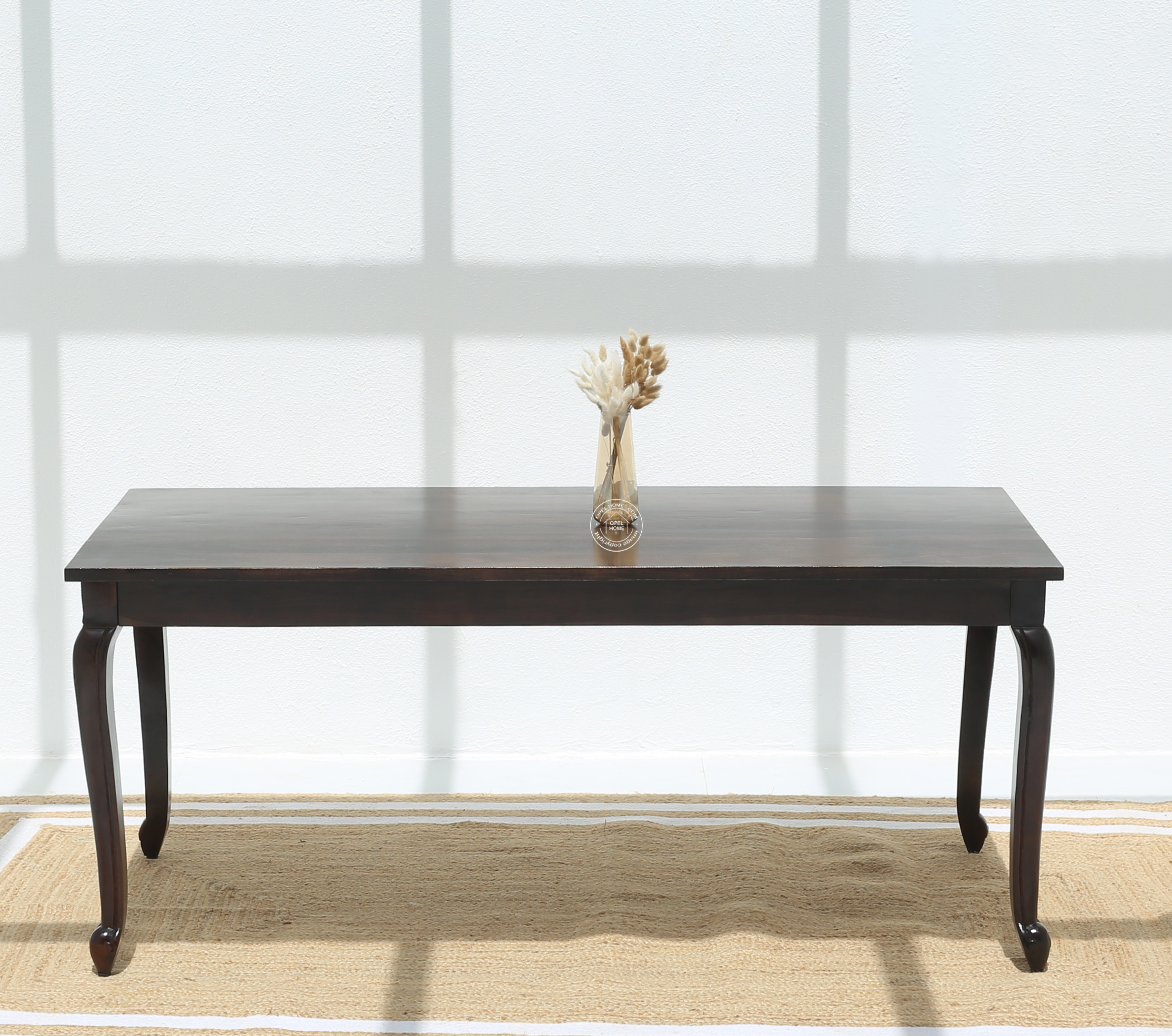 Aurora Wooden 6 Seater Dining Table – (Only Table), Walnut finish | Opelhome UAE