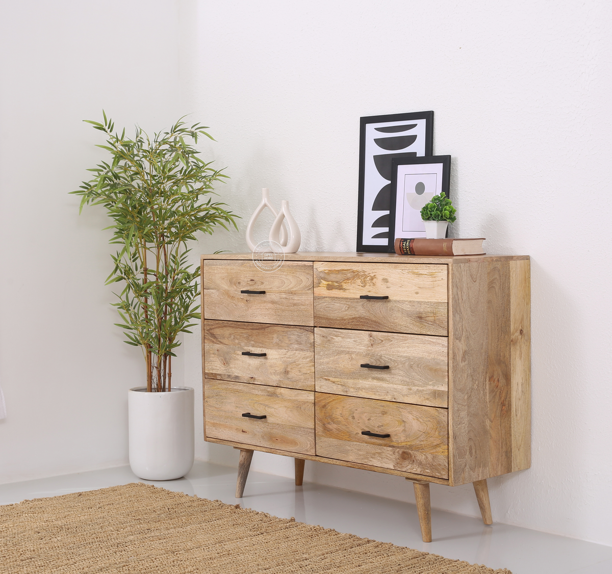 Linehaus 6 Drawer Wooden Chest Of Drawers