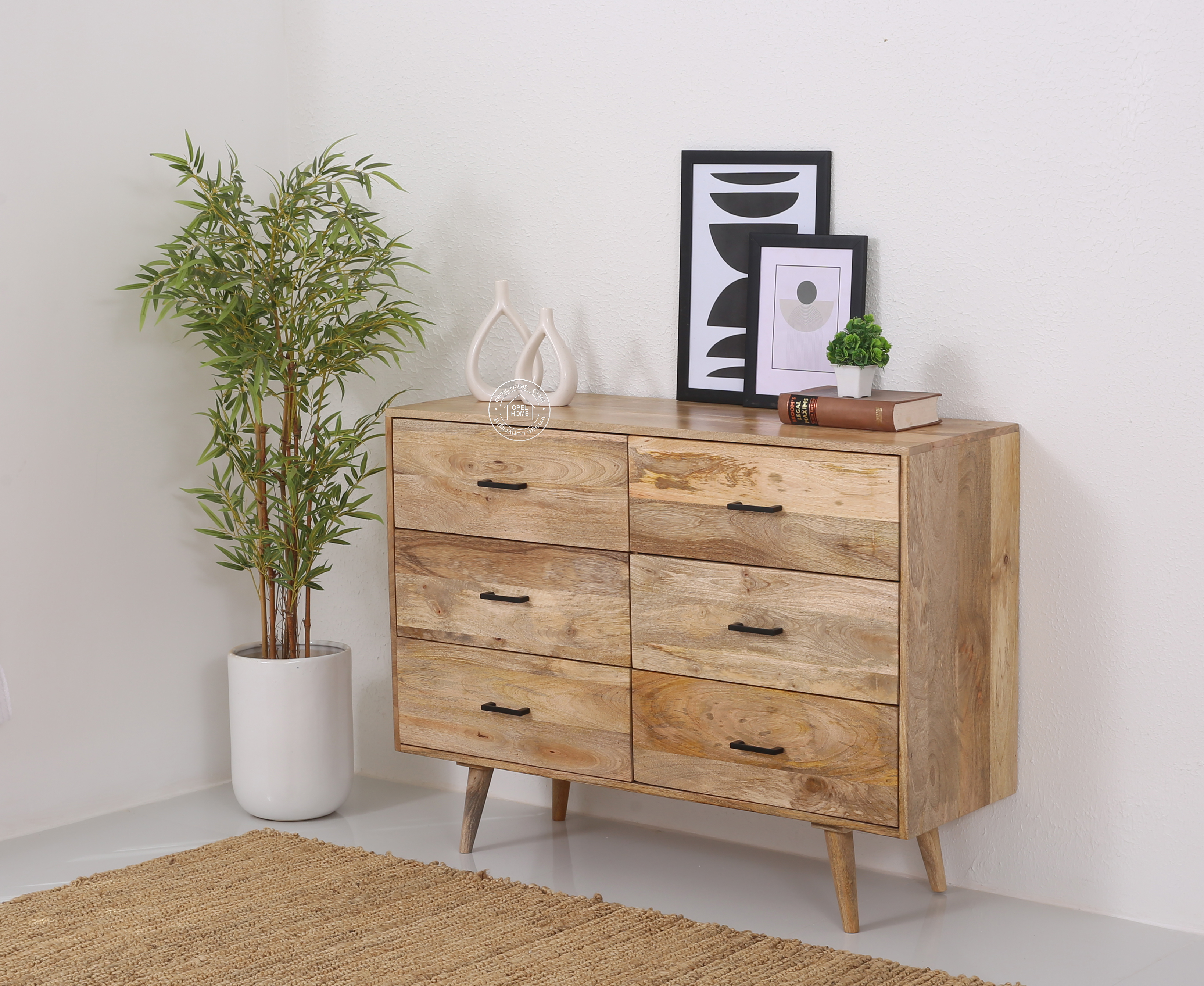Linehaus 6 Drawer Wooden Chest Of Drawers