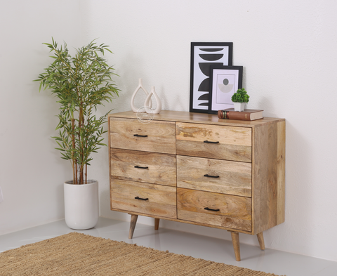 Linehaus 6 Drawer Wooden Chest Of Drawers