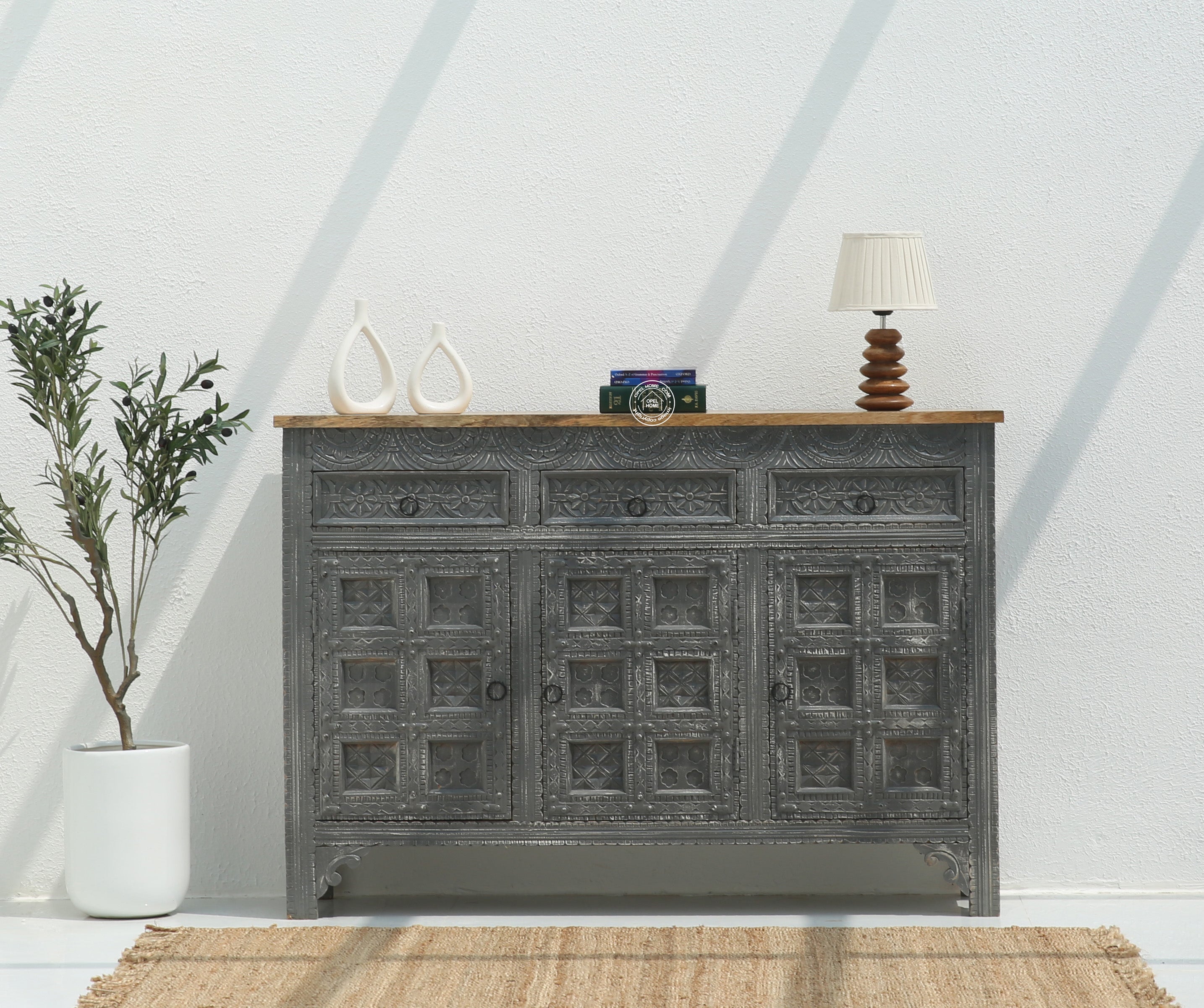 Berry Wooden 3 door 3 Drawer  Sideboard (Multiple Colors Options).