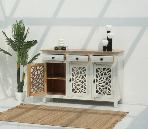 Ninza wooden 3 door 3 Drawers Sideboard