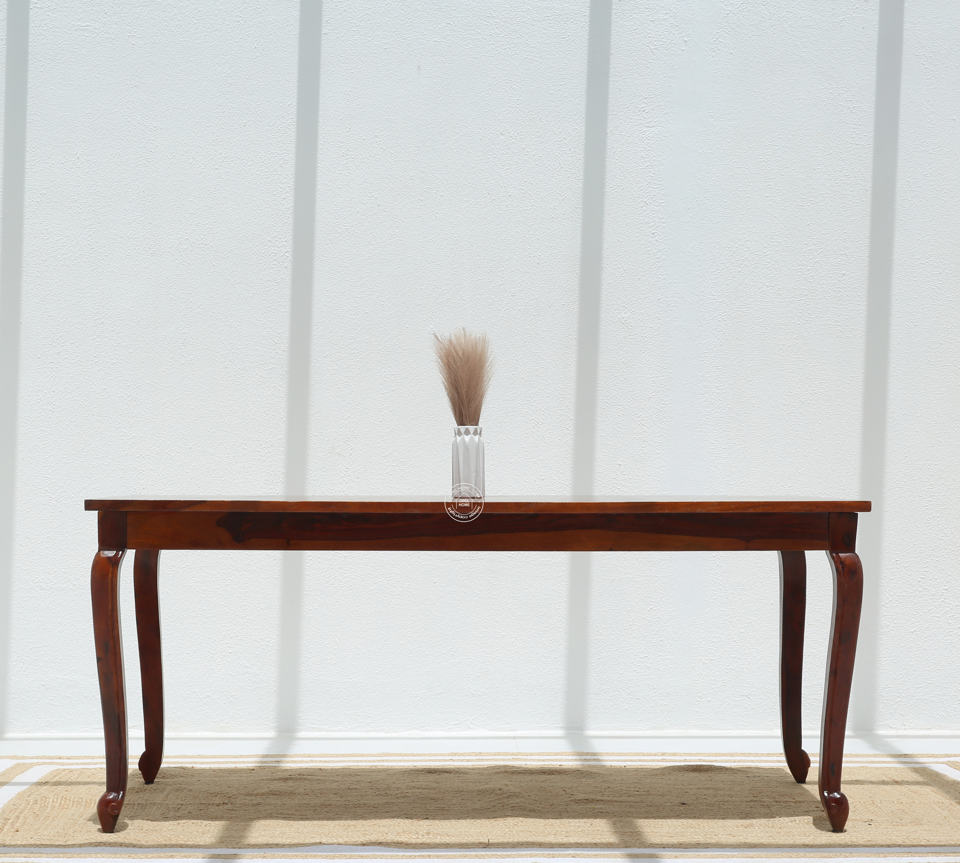 Aurora Wooden 6 Seater Dining Table – (Only Table), Honey finish | Opelhome UAE