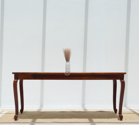 Aurora Wooden 6 Seater Dining Table – (Only Table), Honey finish | Opelhome UAE