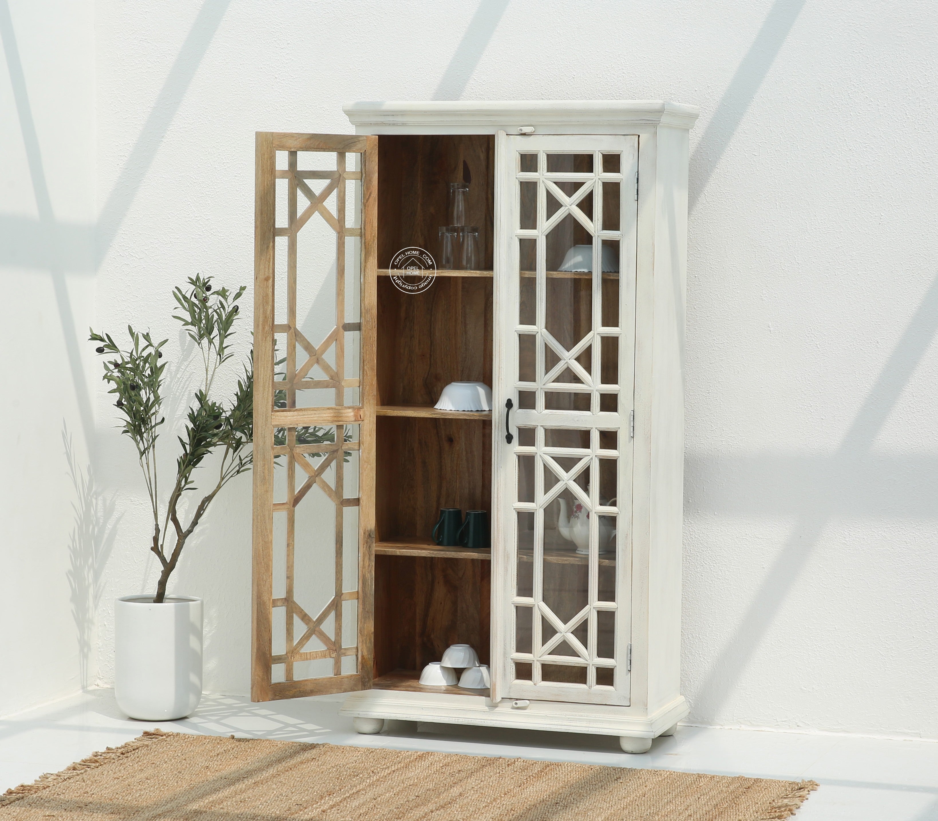 Goody Wooden 2 door Display kitchen cabinet