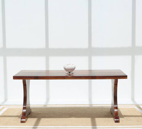 Rosetta Wooden 6 Seater Dining Table – (Only Table) , honey finish | Opelhome UAE