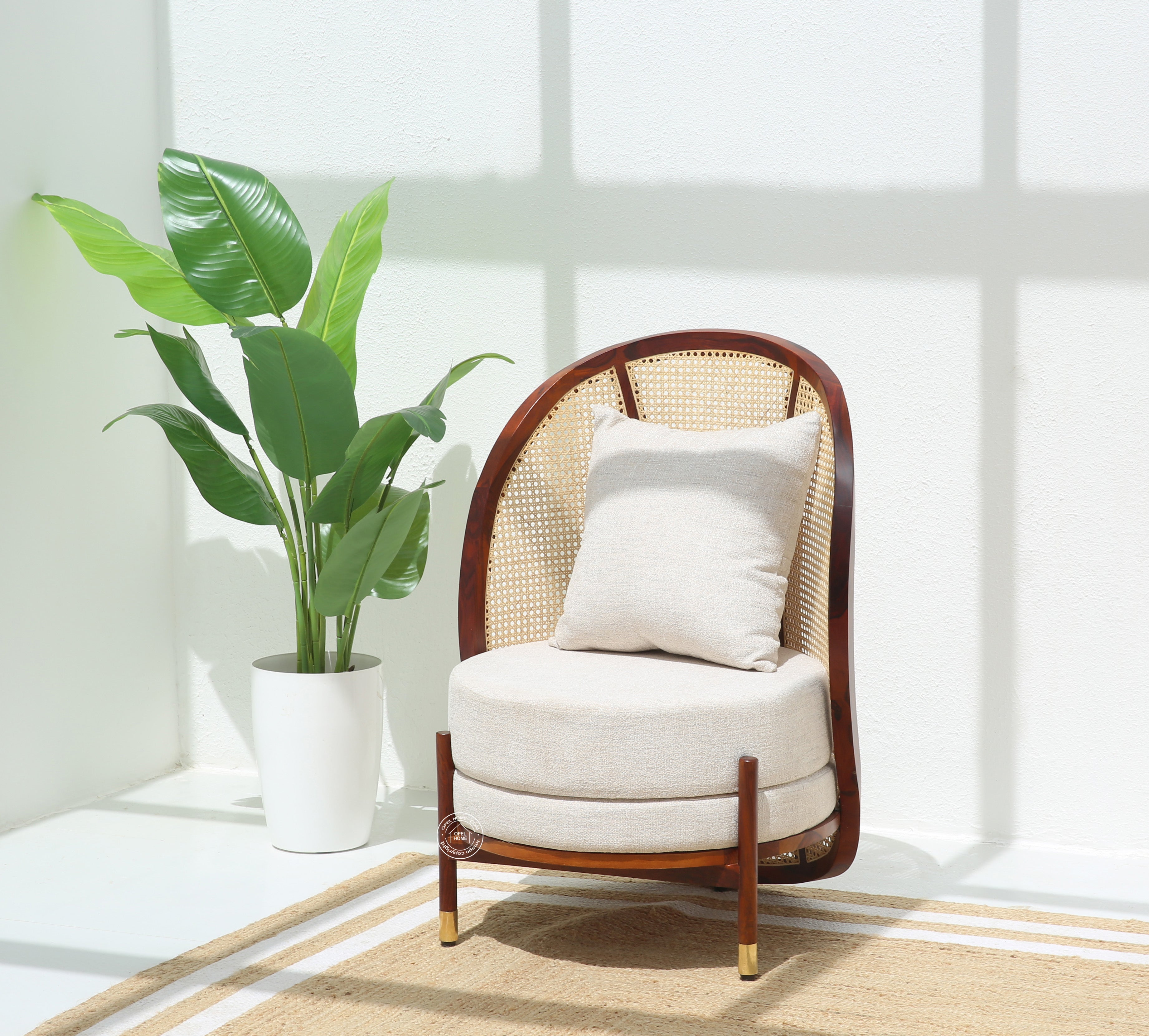 Tone Rattan Lounge Chair With Pillow