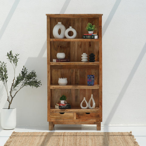 Alimy Wooden Display Shelf Unit – Solid Wood, 196 cm | Opelhome UAE