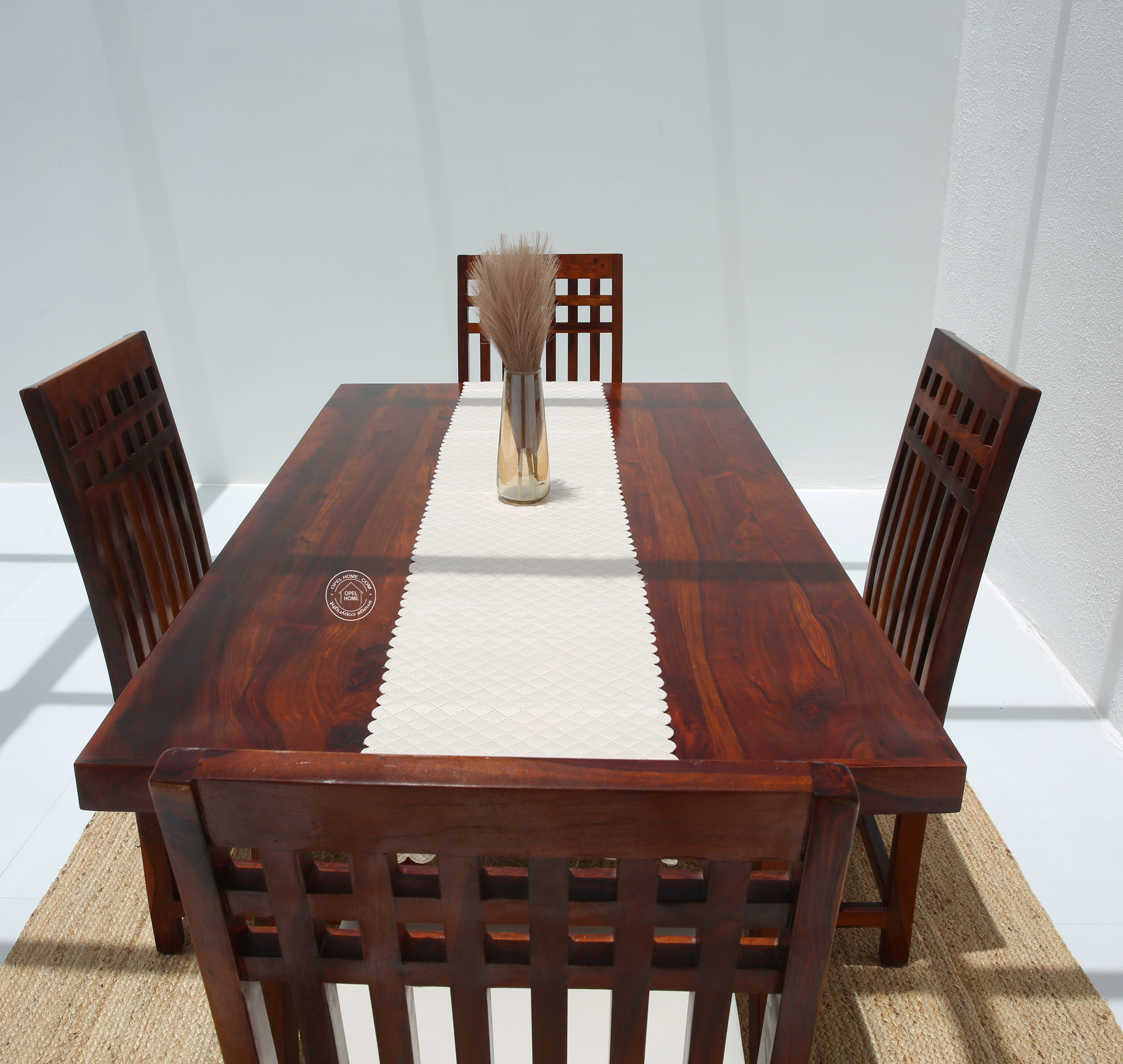 Ardo Wooden 4 Seater Dining Table – (Only Table) , Honey finish | Opelhome UAE