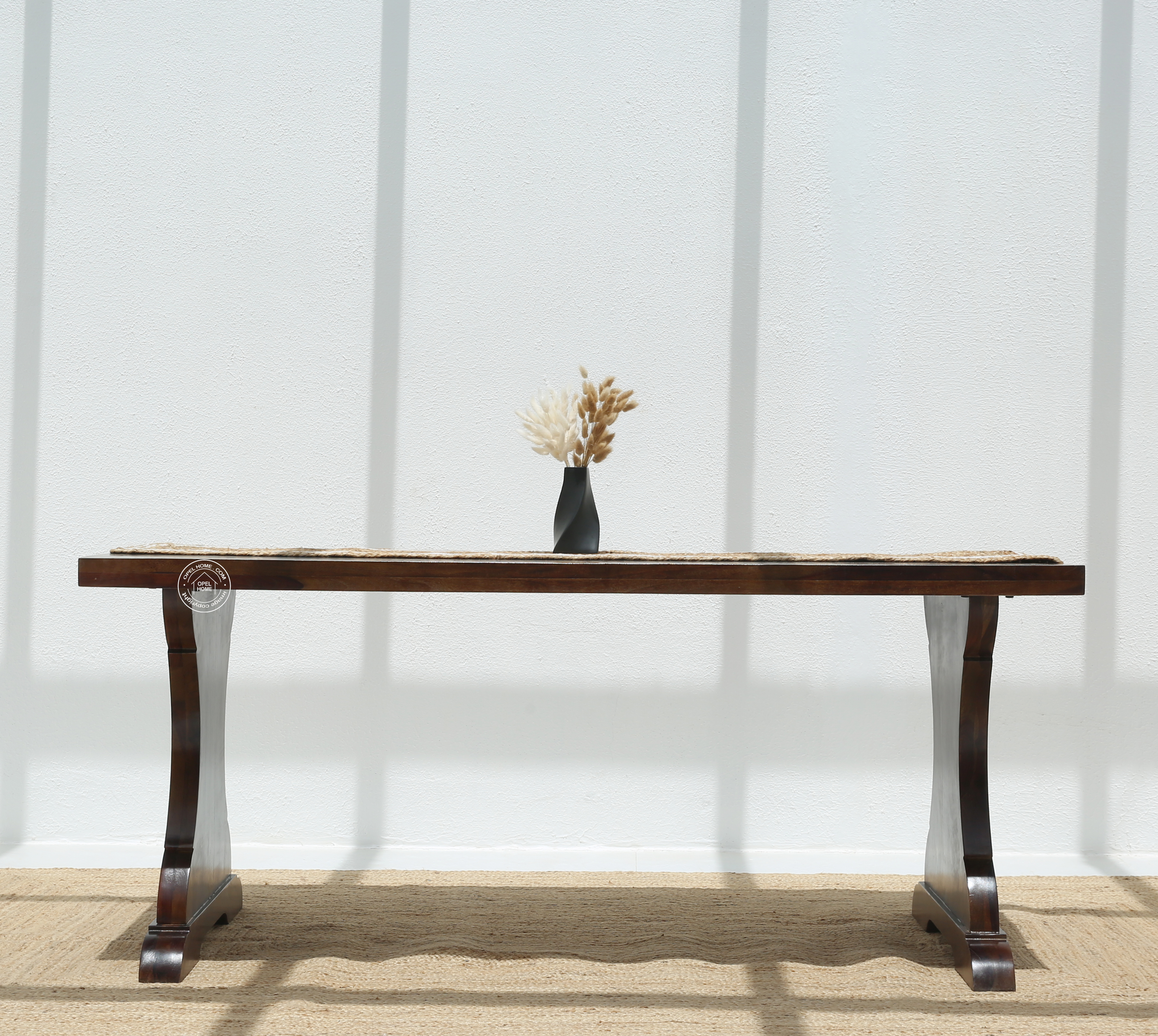 Rosetta Wooden 6 Seater Dining Table – (Only Table) , Walnut finish | Opelhome UAE