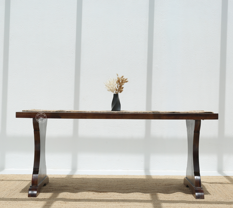 Rosetta Wooden 6 Seater Dining Table – (Only Table) , Walnut finish | Opelhome UAE