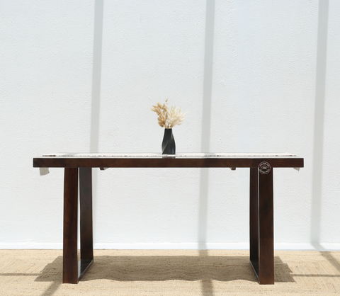 Ardo Wooden 4 Seater Dining Table – (Only Table) , Walnut finish | Opelhome UAE
