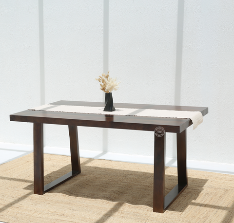 Ardo Wooden 4 Seater Dining Table – (Only Table) , Walnut finish | Opelhome UAE