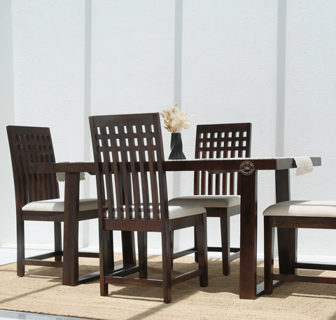 Ardo Wooden 4 Seater Dining Table – (Only Table) , Walnut finish | Opelhome UAE