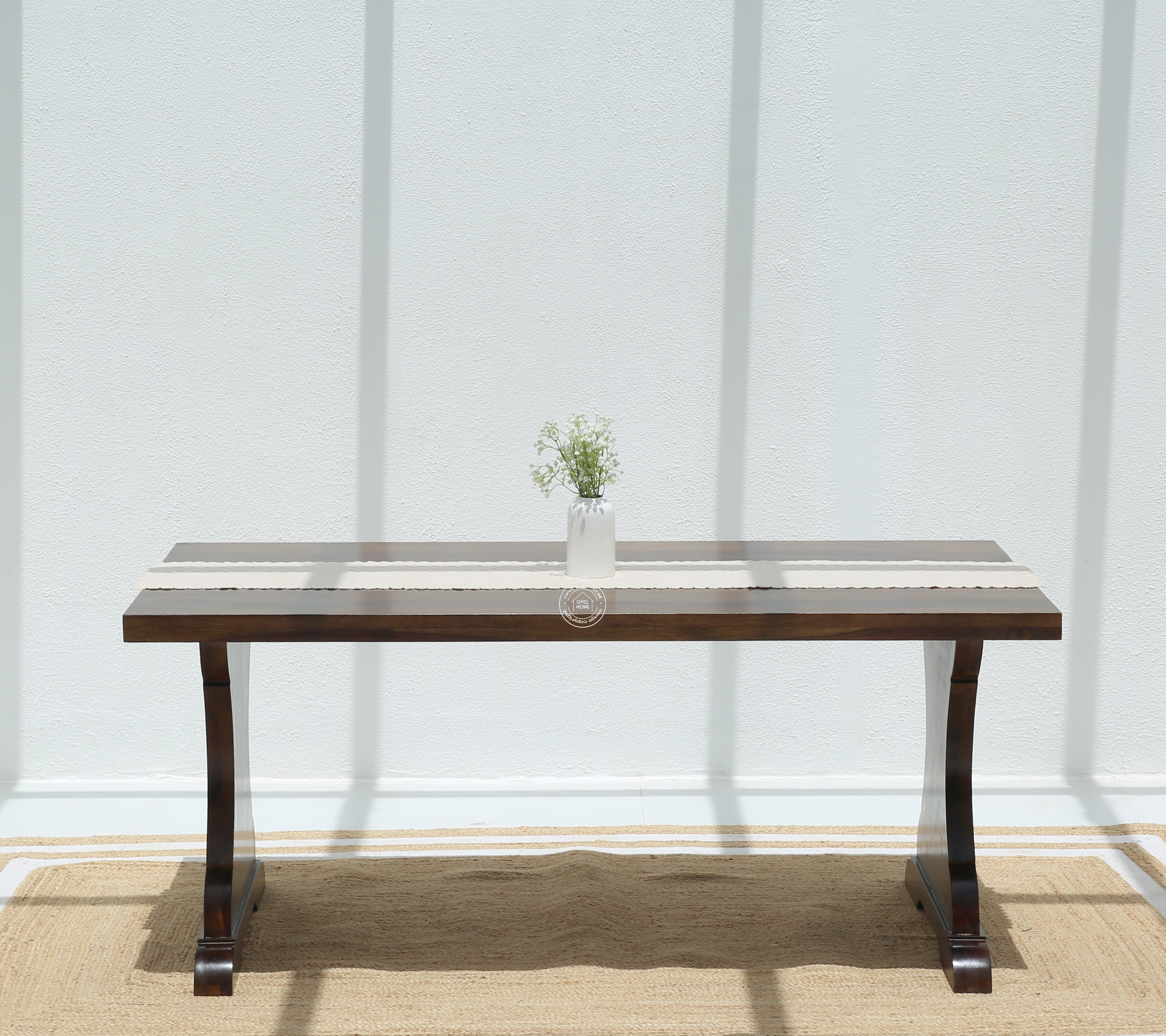 Rosetta Wooden 4 Seater Dining Table – (Only Table) , Walnut finish | Opelhome UAE