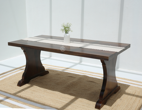 Rosetta Wooden 4 Seater Dining Table – (Only Table) , Walnut finish | Opelhome UAE