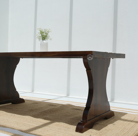 Rosetta Wooden 4 Seater Dining Table – (Only Table) , Walnut finish | Opelhome UAE