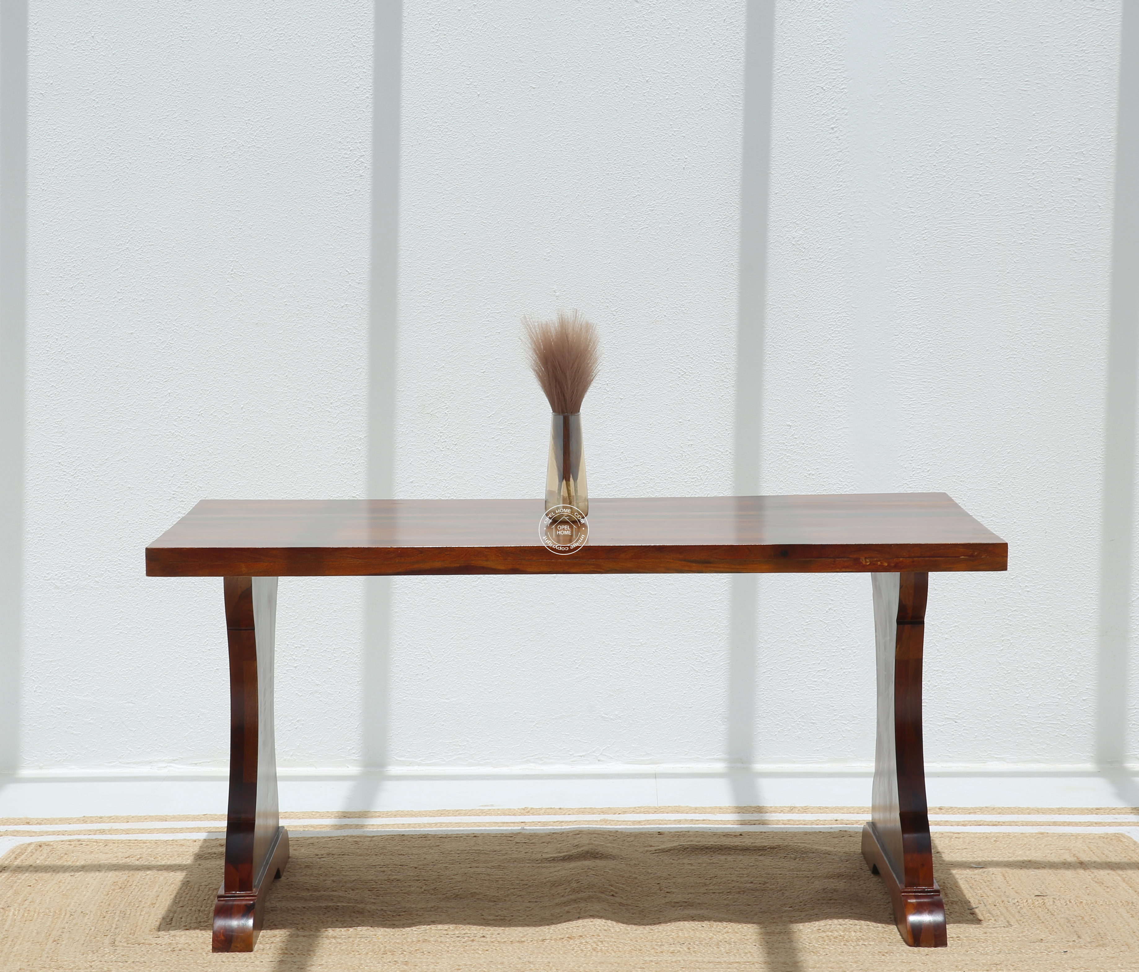 Rosetta Wooden 4 Seater Dining Table – (Only Table) , Honey finish | Opelhome UAE