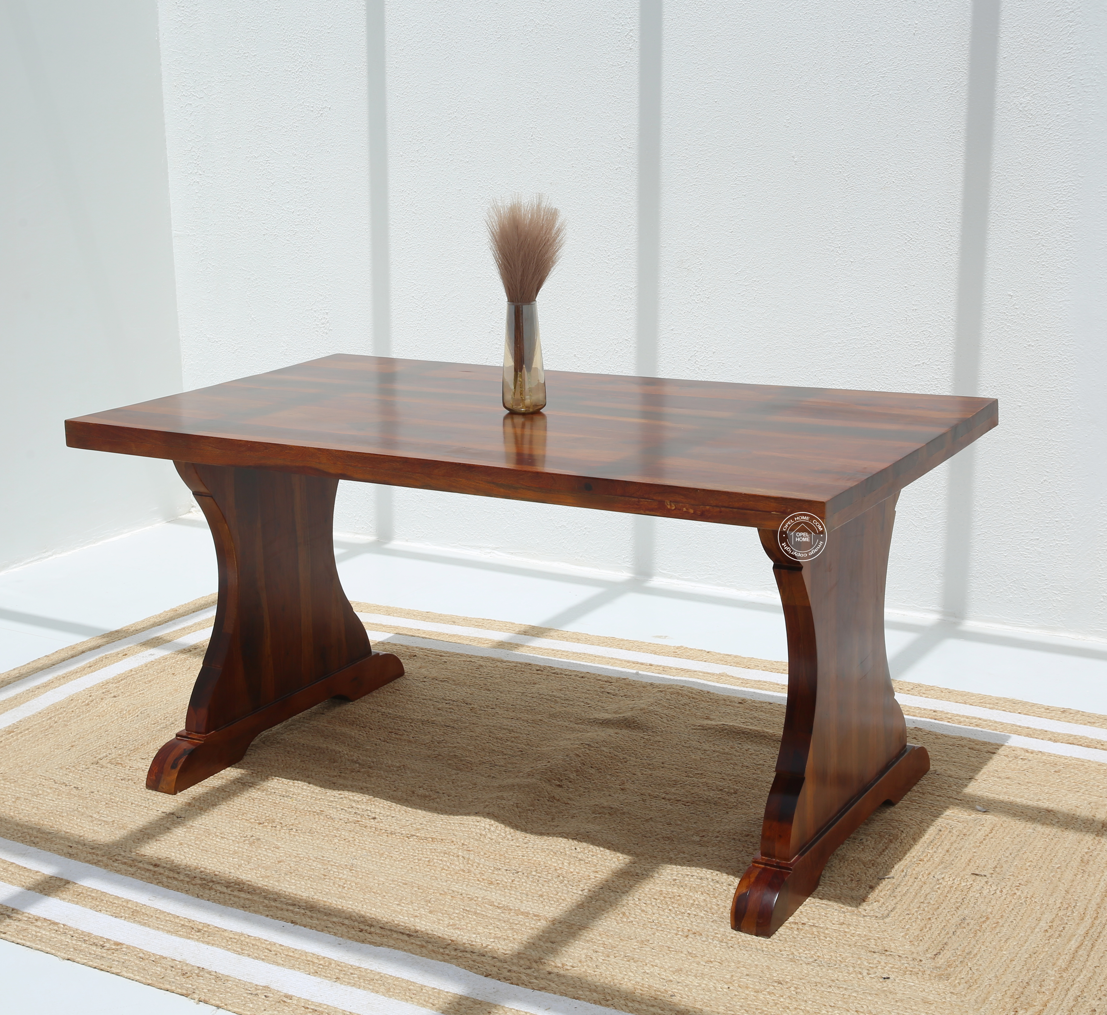 Rosetta Wooden 4 Seater Dining Table – (Only Table) , Honey finish | Opelhome UAE
