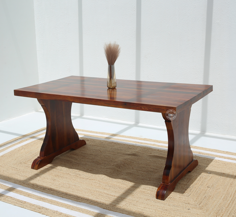 Rosetta Wooden 4 Seater Dining Table – (Only Table) , Honey finish | Opelhome UAE