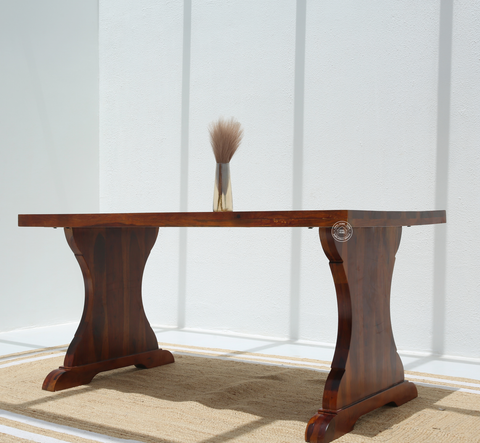 Rosetta Wooden 4 Seater Dining Table – (Only Table) , Honey finish | Opelhome UAE