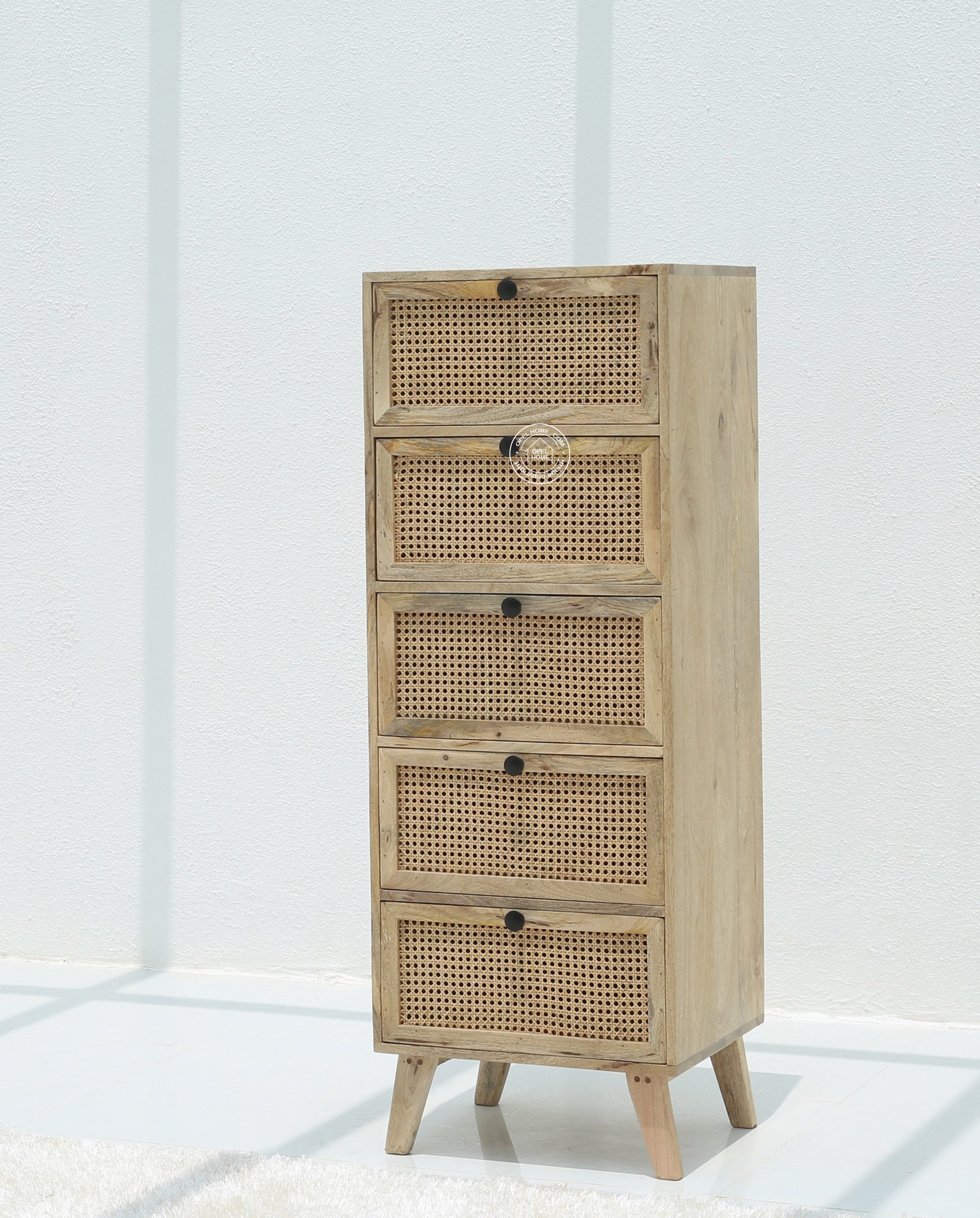 Grainline Chest of Rattan Drawers – Solid Mango Wood, Multiple Sizes | Opelhome UAE