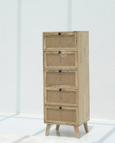 Grainline Chest of Rattan Drawers – Solid Mango Wood, Multiple Sizes | Opelhome UAE