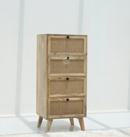 Grainline Chest of Rattan Drawers – Solid Mango Wood, Multiple Sizes | Opelhome UAE