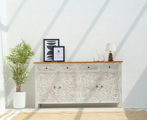 Pisty wooden 4 door 4 drawer sideboard (Multiple Colors Options)