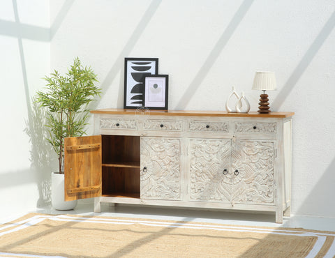Pisty wooden 4 door 4 drawer sideboard (Multiple Colors Options)