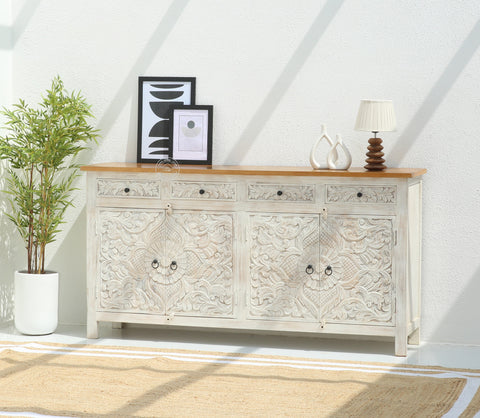 Pisty wooden 4 door 4 drawer sideboard (Multiple Colors Options)
