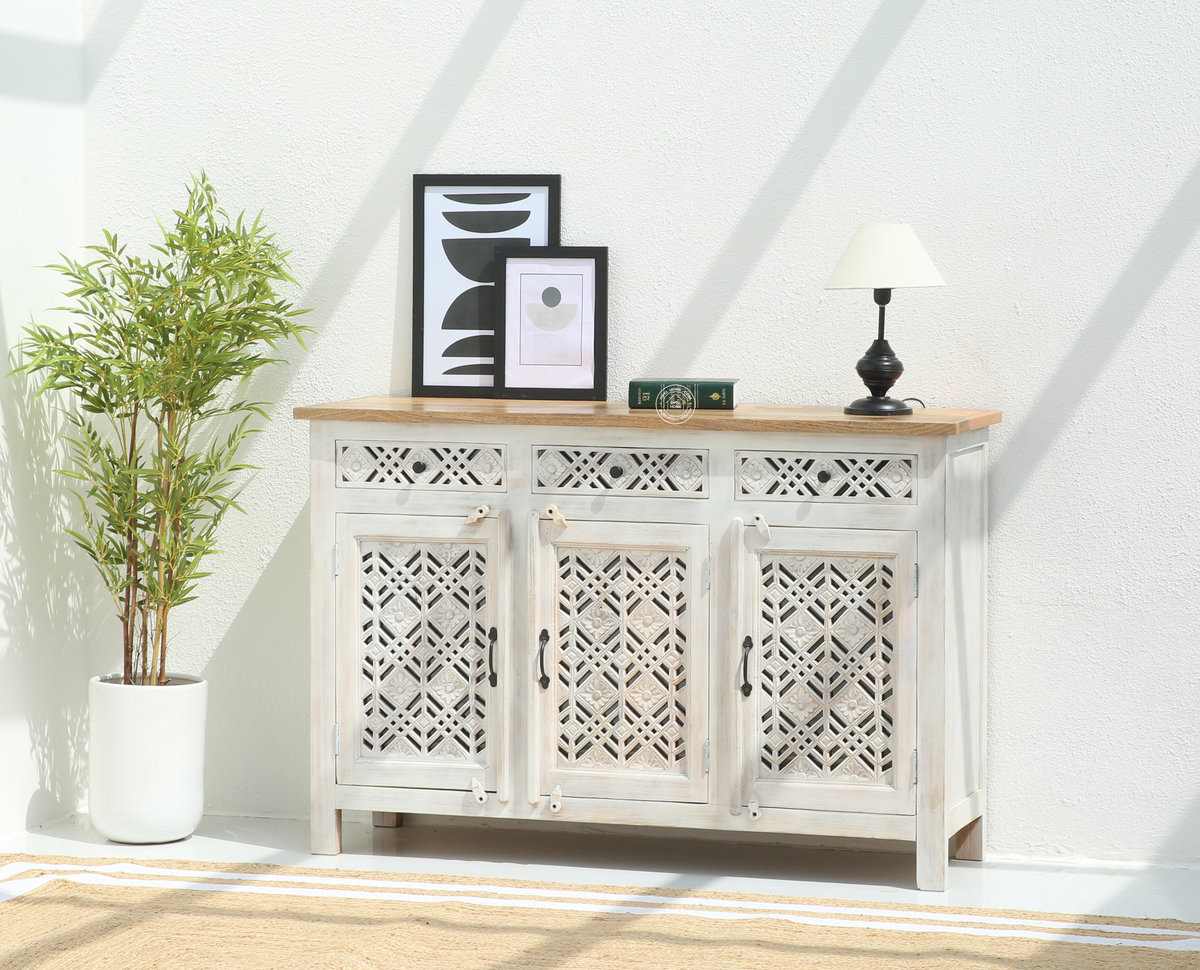 Delia wooden 3 door 3 drawer Sideboard (Multiple Colors Options)