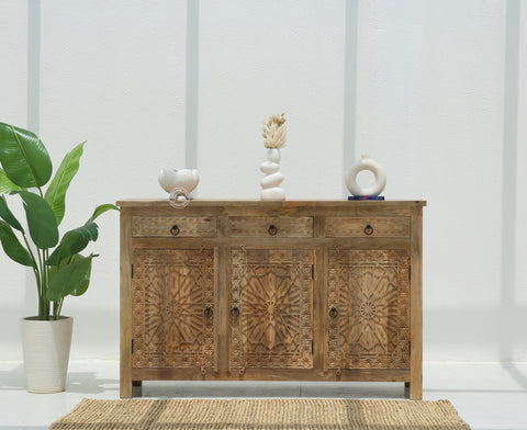 Nordic Wooden 3 Door 3 Drawer Cabinet (Multiple Colors Options).