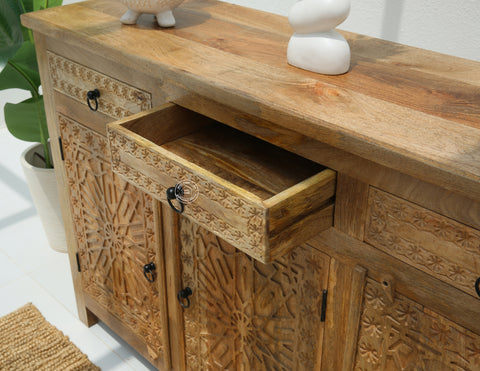Nordic Wooden 3 Door 3 Drawer Cabinet (Multiple Colors Options).