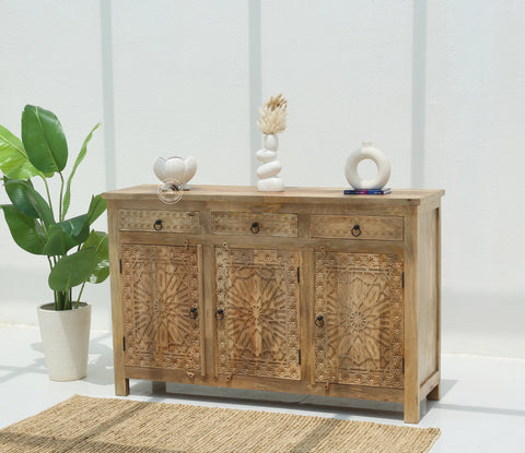 Nordic Wooden 3 Door 3 Drawer Cabinet (Multiple Colors Options).