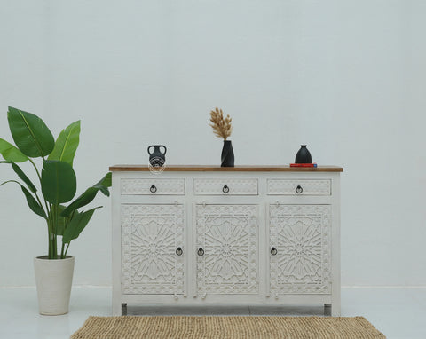 Nordic Wooden 3 Door 3 Drawer Cabinet (Multiple Colors Options).